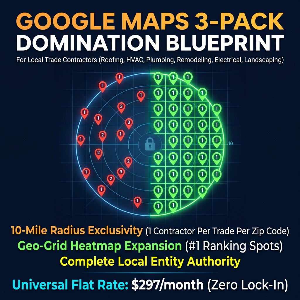 Google Maps 3-Pack Domination Contractors Blueprint